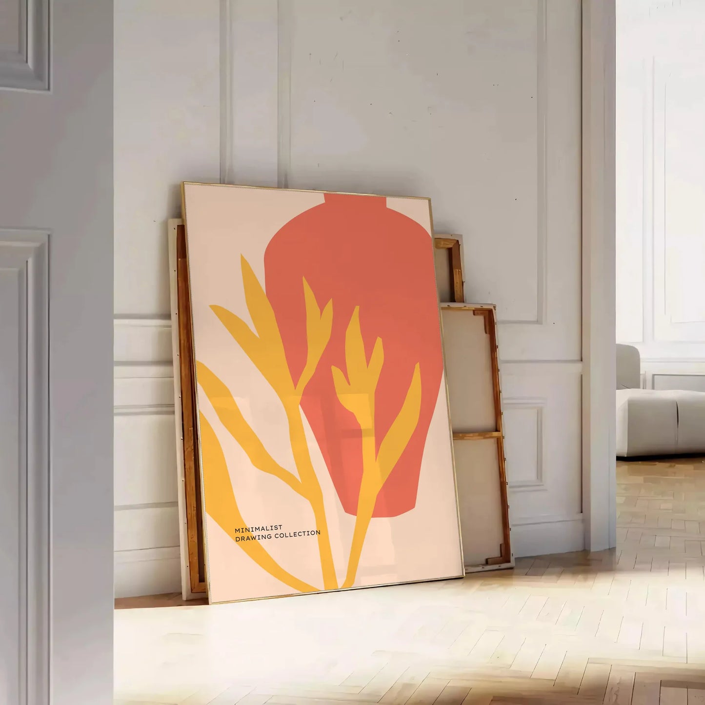 space Botanical Vintage Poster rich orange brown hues essence nature wall art unique gift classic touch room A4 cm A0