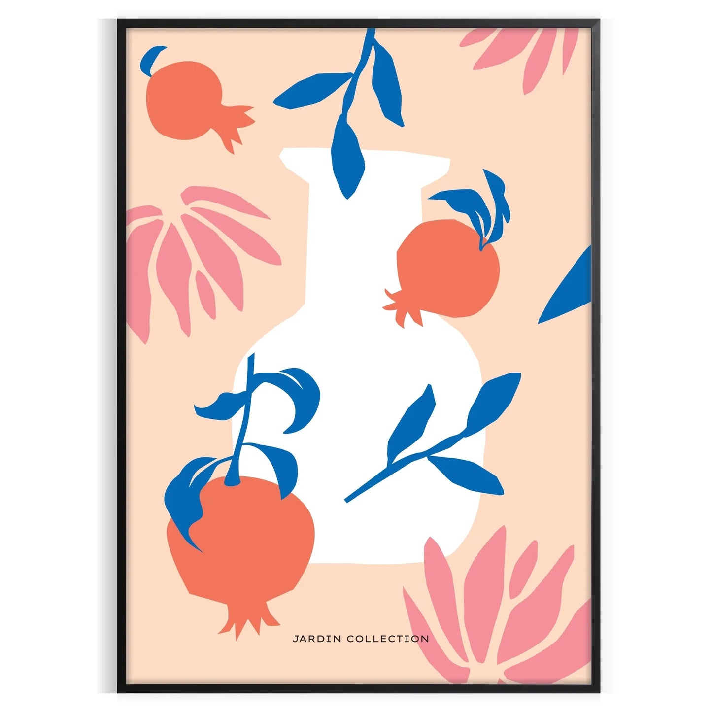 space stunning botanical poster vibrant orange blue hues artwork perfect touch nature room gift print available various sizes A4 cm A0 wall elegant botan