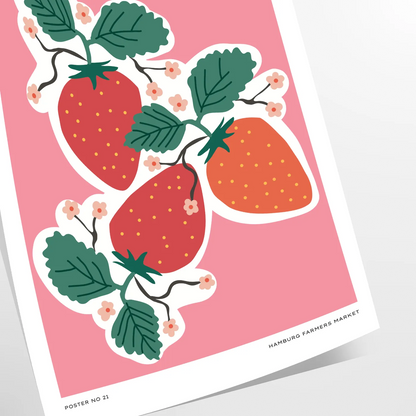 space botanical prints vintage poster vibrant orange blue hues exquisite nature art timeless touch room wall gift personal decor standalone print