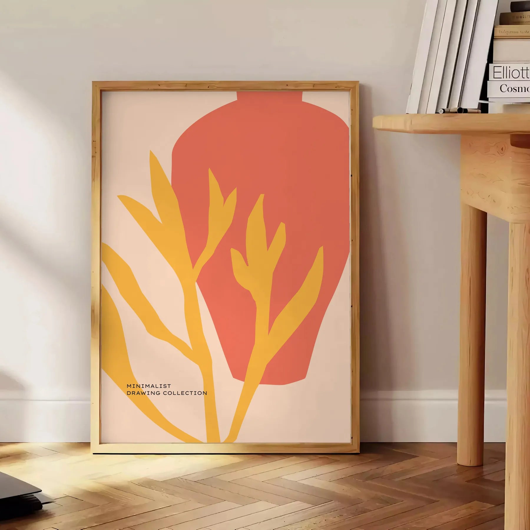 space Botanical Vintage Poster rich orange brown hues essence nature wall art unique gift classic touch room A4 cm A0