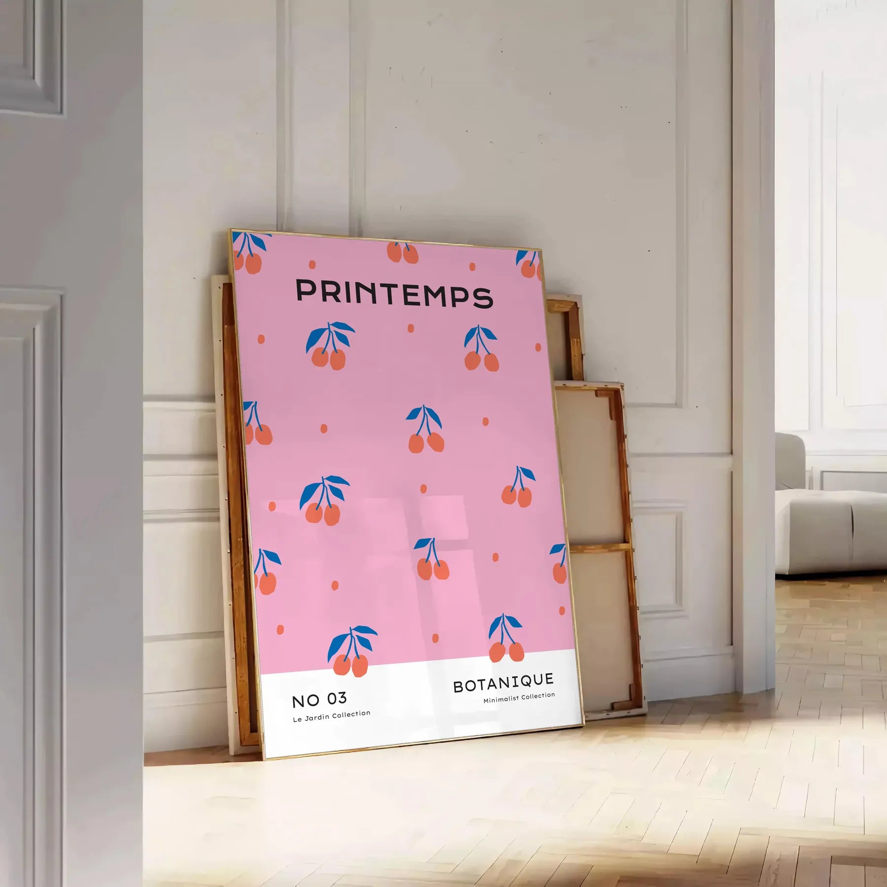 space vibrant botanical poster orange blue hues wall art unique gift high quality print life room sizes A4 cm A0 splash nature decor today