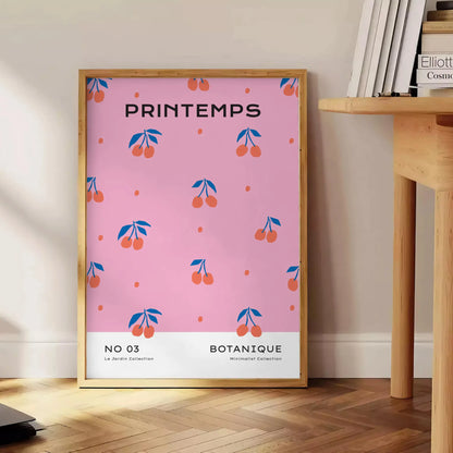 space vibrant botanical poster orange blue hues wall art unique gift high quality print life room sizes A4 cm A0 splash nature decor today